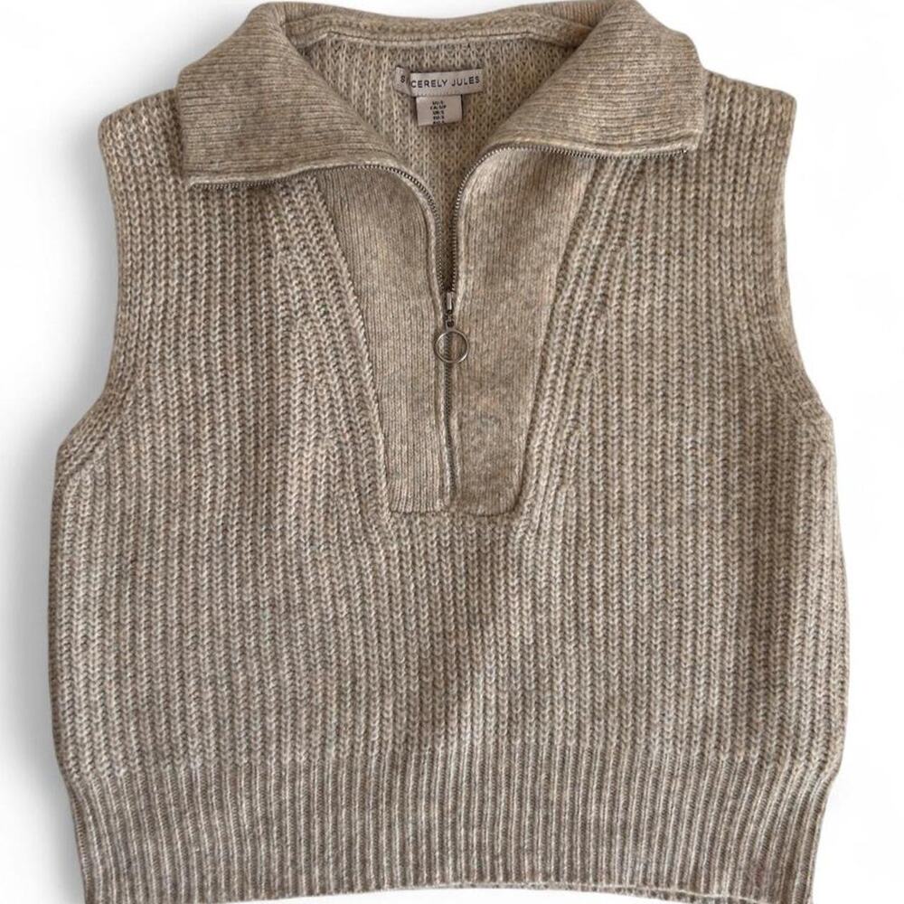 Sincerely Jules buttery soft half zip vest with collar